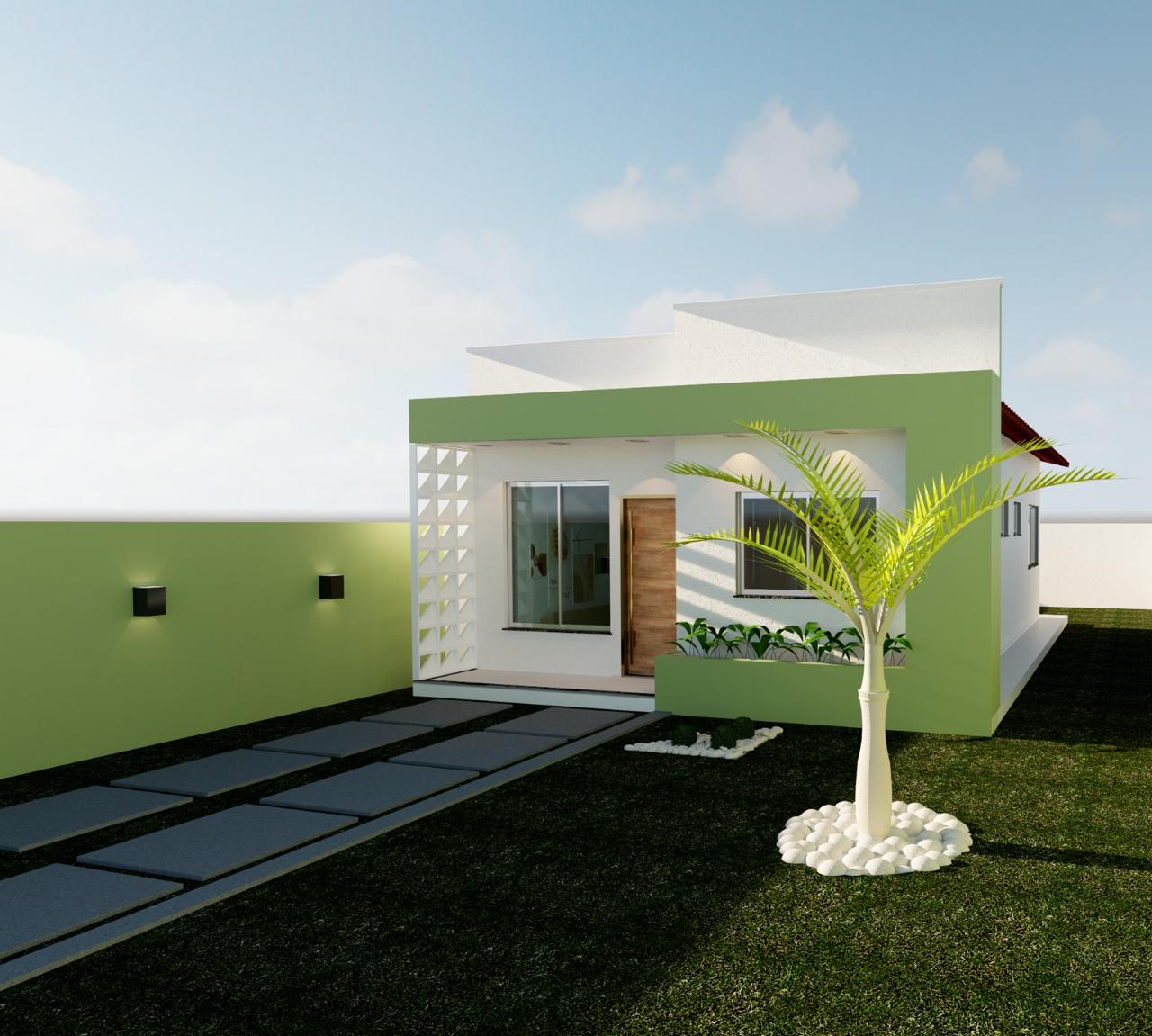 Fachada da Casa 3D - Construtora Apoema